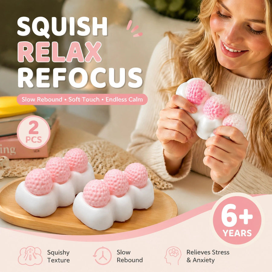 Strawberry Cream Stick Gentle Squishy 2 Pack, Stress Calming Squeeze Duo