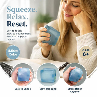 Relaxing 5.5cm Solid Blue Ice Cube Squishy
