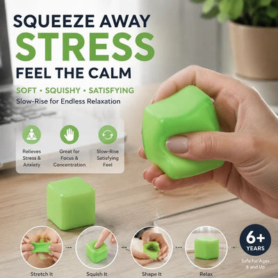 Refreshing 5.5cm Solid Green Ice Cube Squishy