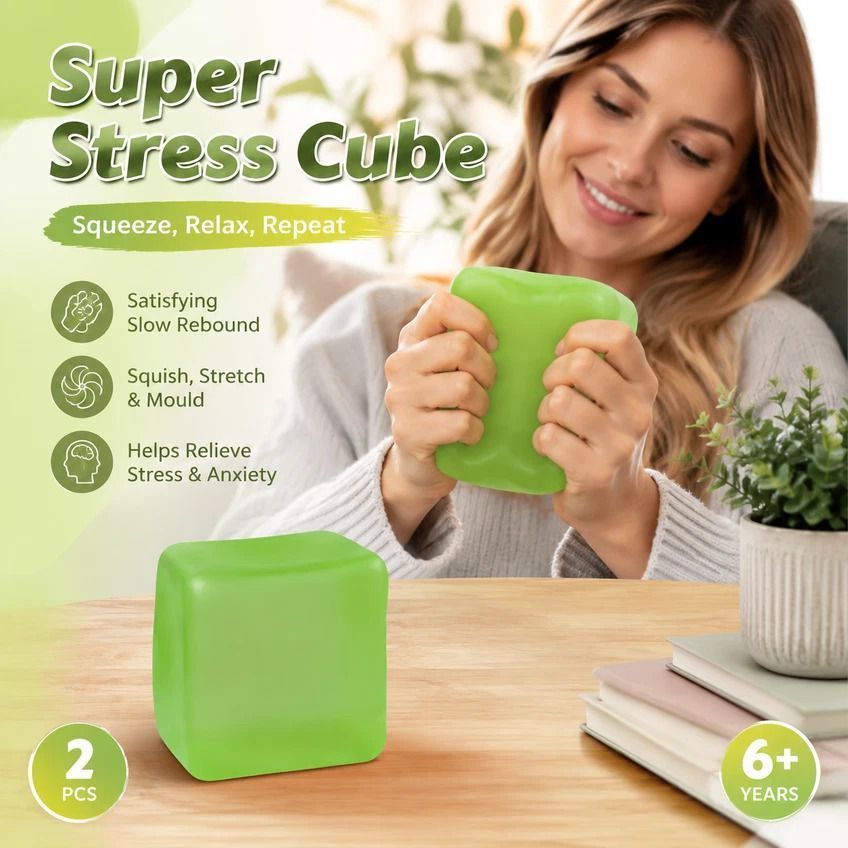 Refreshing 5.5cm Solid Green Ice Cube Squishy 2 Pack