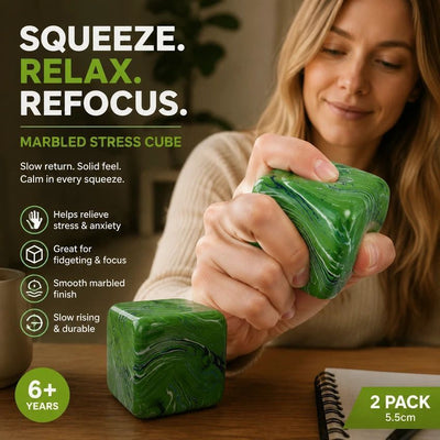 Fresh 5.5cm Marbled Green Ice Cube Squishy 2 Pack