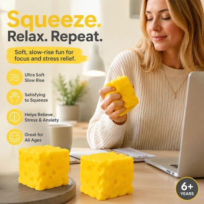 Refreshing Mini Square Cheese Squishy, 5cm × 5cm
