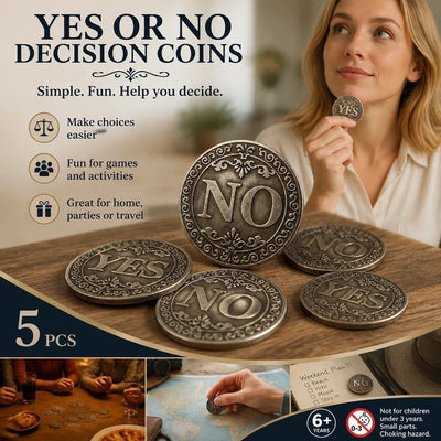 Thoughtful Vintage Decision Coin Replica, Lovely Holiday Souvenir, 5 Pack