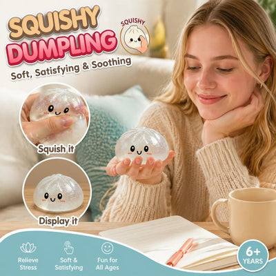 Stress Relief Giant Bun Squishy, Festival Present, Glitter White