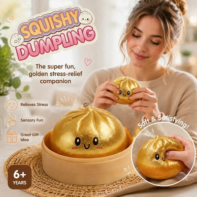 Stress Relief Giant Bun Squishy, Party Gift, Glitter Gold