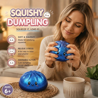 Stress Relief Giant Bun Squishy, Souvenir Present, Glitter Blue