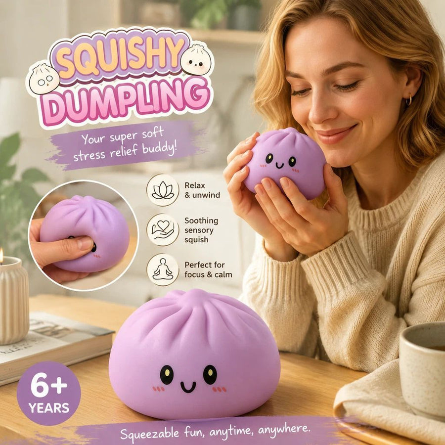 Stress Relief Giant Bun Squishy, Relax Gift, Plain Purple