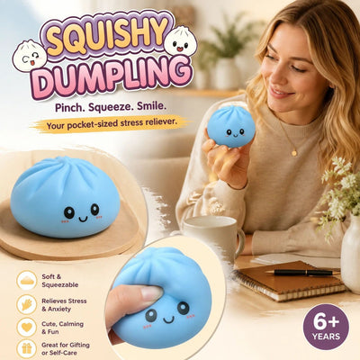 Stress Relief Giant Bun Squishy, Casual Present, Plain Blue