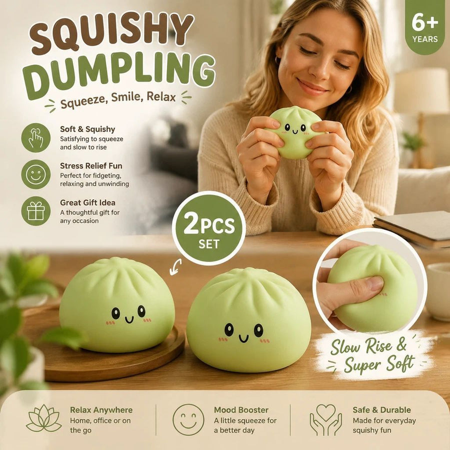 Stress Relief Giant Bun Squishy Plain Green 2 Pack, Children Gift