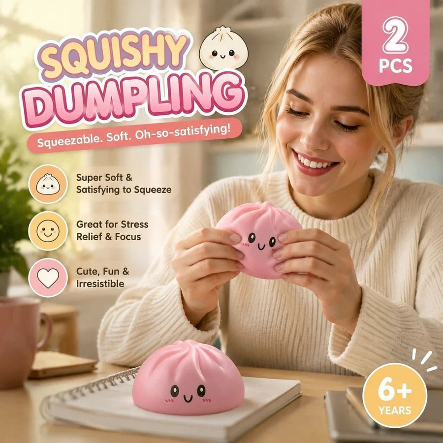 Stress Relief Giant Bun Squishy Plain Pink 2 Pack, Soft Daily Gift