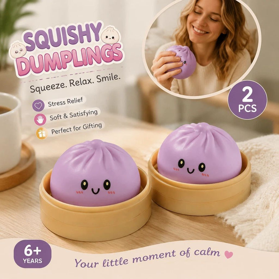 Stress Relief Giant Bun Squishy Plain Purple 2 Pack, Calming Present