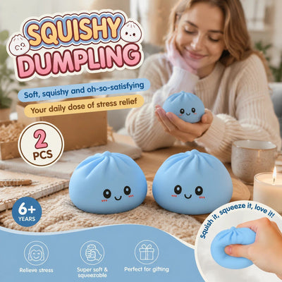 Stress Relief Giant Bun Squishy Plain Blue 2 Pack, Simple Daily Gift