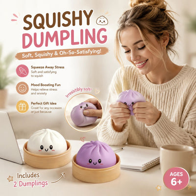 Stress Relief Duo Plain White & Plain Purple Bun Squishy 2 Pack, Muted Relax Pair