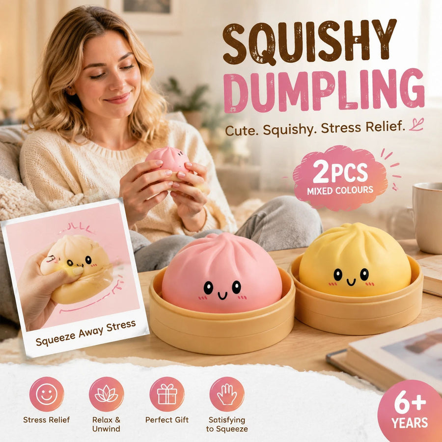 Stress Relief Duo Plain Yellow & Plain Pink Bun Squishy 2 Pack, Bright Festival Pair