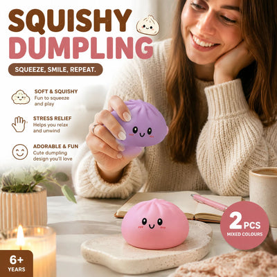 Stress Relief Duo Plain Pink & Plain Purple Bun Squishy 2 Pack, Dreamy Party Pair
