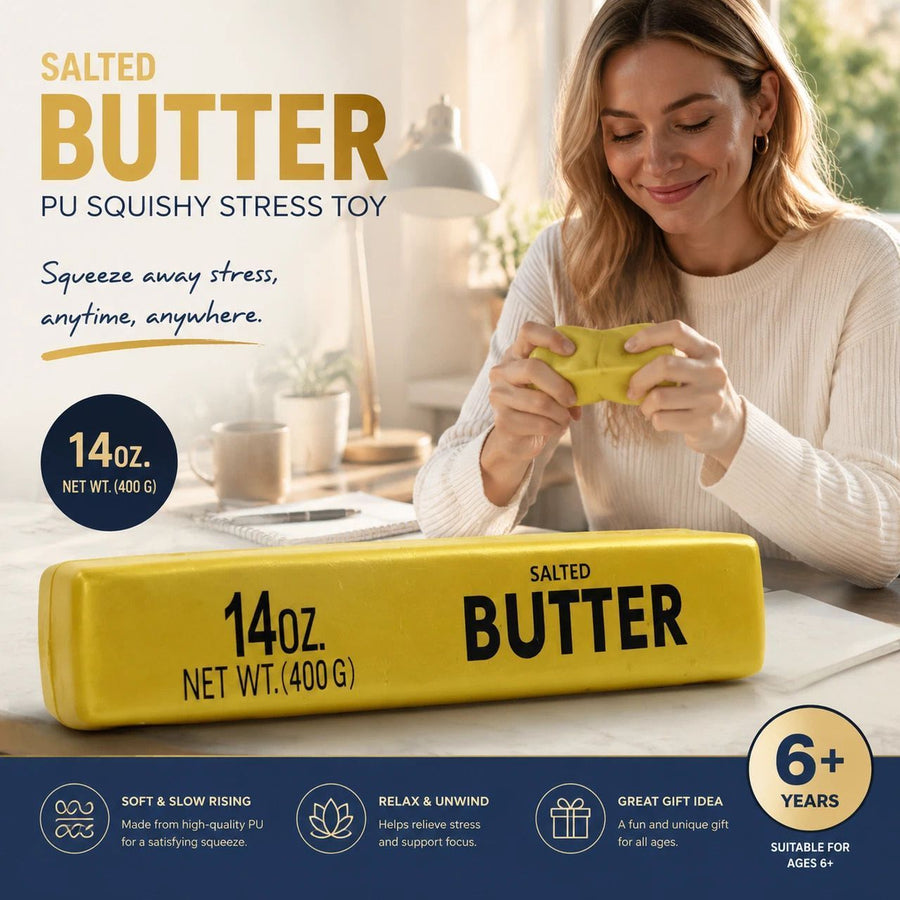 Ultra Soft Slow Rebound Stress Relief Toy, Golden Butter Stick 23cm