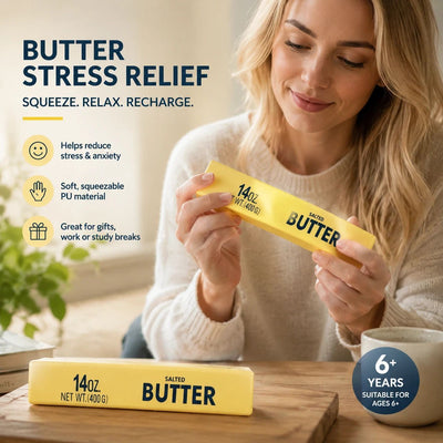 Ultra Soft Slow Rebound Stress Relief Toy, Yellow Butter Stick 23cm