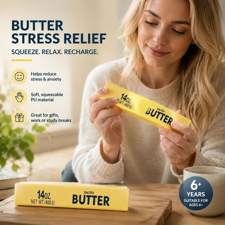 Ultra Soft Slow Rebound Stress Relief Toy, Yellow Butter Stick 23cm