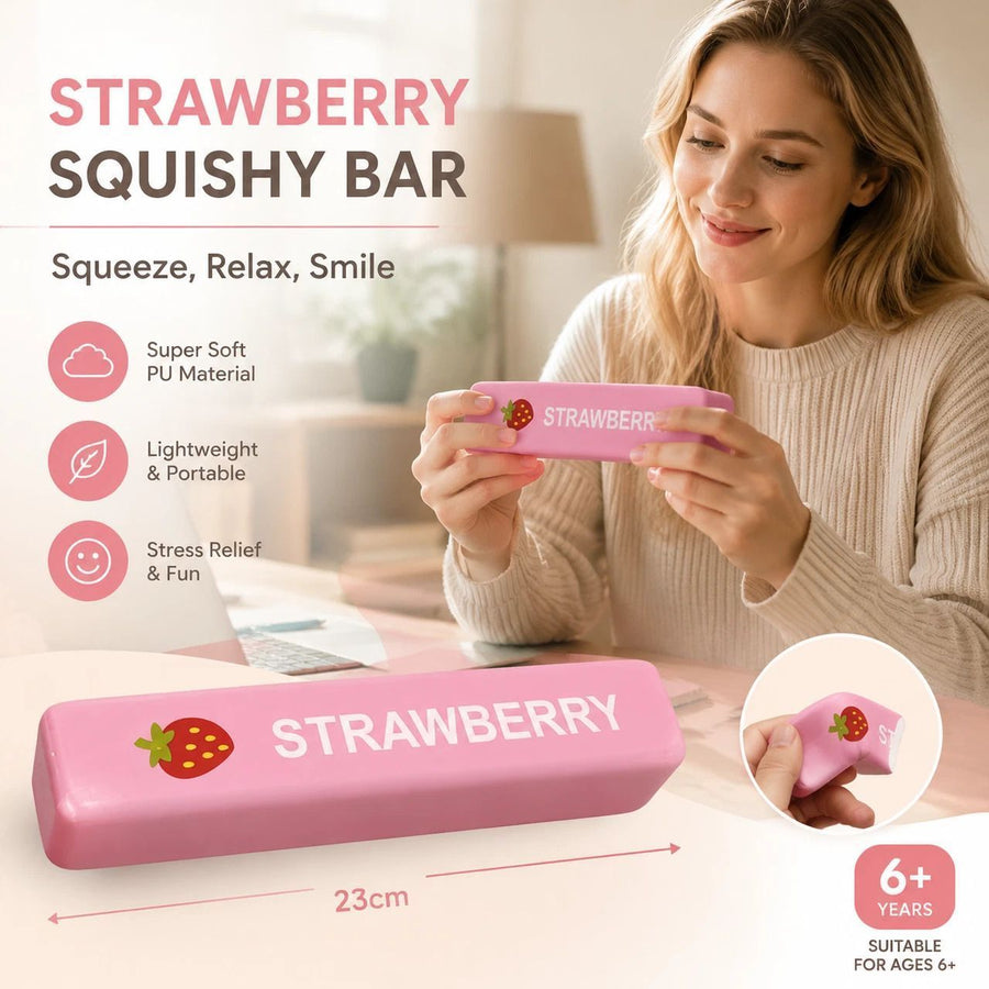 Ultra Soft Slow Rebound Stress Relief Toy, Strawberry Butter Stick 23cm