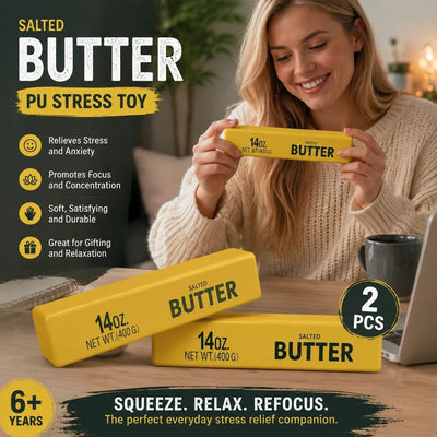 Golden Butter Stick 23cm Stress Relief Toy 2 Pack, Holiday Gift