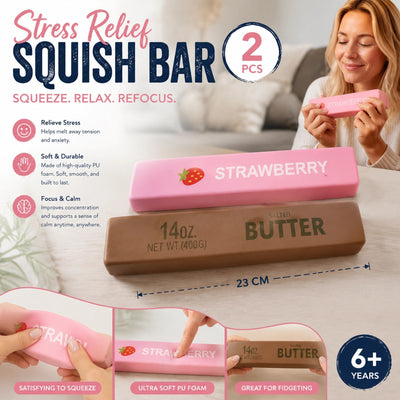 Coffee & Strawberry Butter Stick 23cm Stress Relief Toy 2 Pack