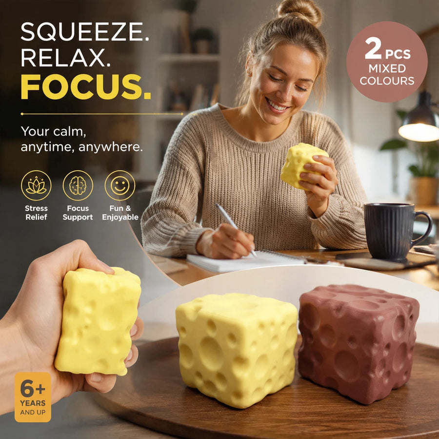 Chocolate & Yellow Cheese Stress Relief Toy 2 Pack
