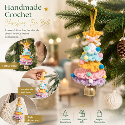 Crochet Xmas Tree Bell Ornament Style E, Ideal Xmas Decor Gift