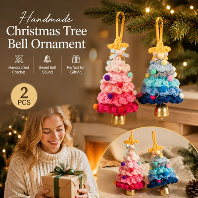 2 Pack Crochet Ornament A+F Pink & Blue, Festive Present Pair