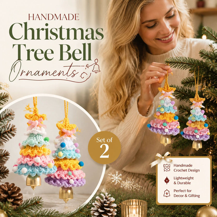 2 Pack Crochet Ornament D+E Rainbow 1 & Rainbow 2, Colourful Xmas Duo