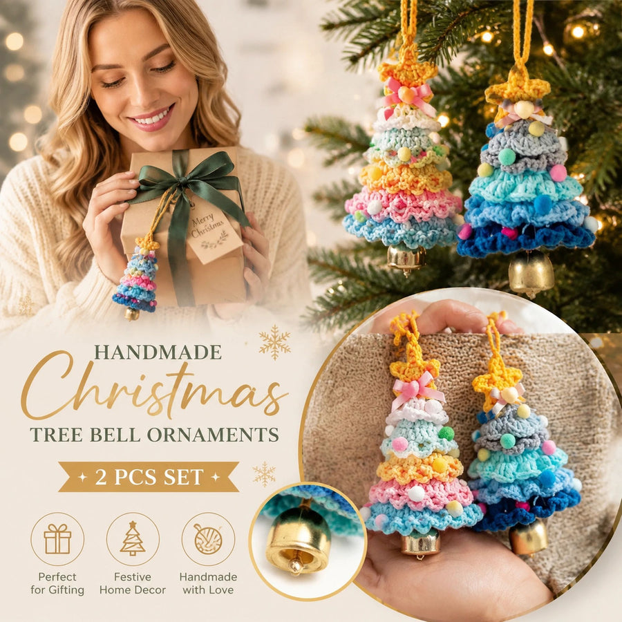 2 Pack Crochet Ornament D+F Rainbow 1 & Blue, Festive Gift Pair