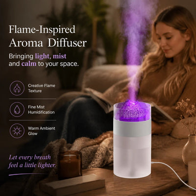 Volcano Aroma Humidifier, White, Bedroom Xmas Gift