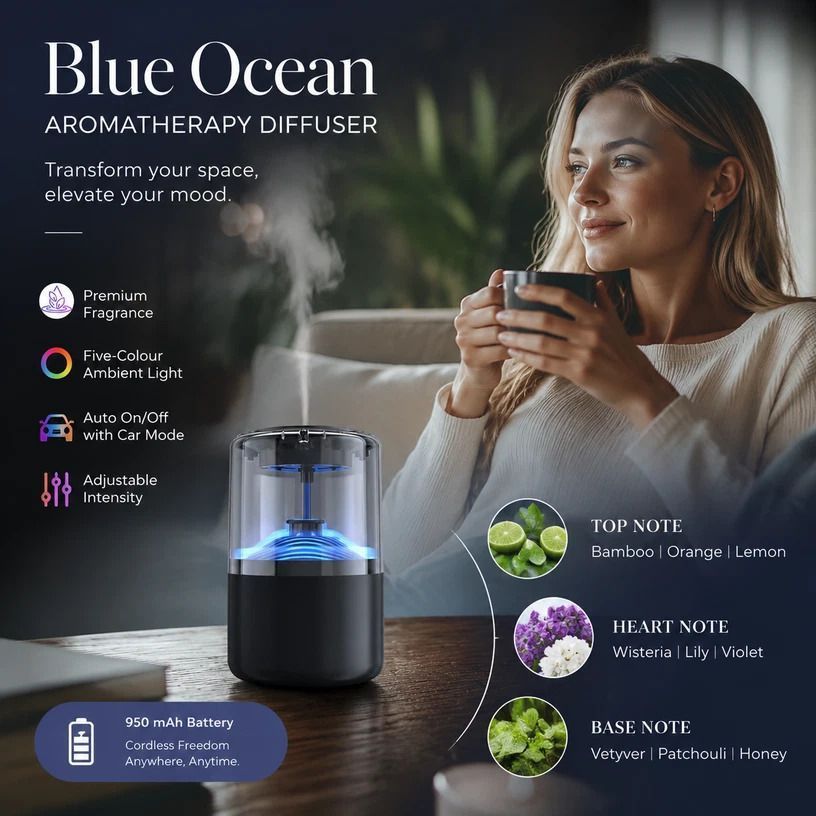 Auto Start-Stop Car Aroma Diffuser XM-ZS44, Ocean Blue, Xmas & Father’s Day Present