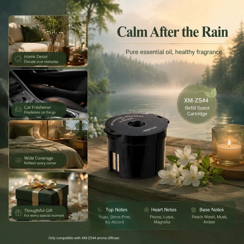 XM-ZS44 Fragrance Refill Pod, Calming Rain, Xmas Extra Scent