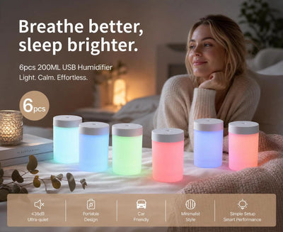 6 Pack USB Humidifier White, Wholesale Xmas Pack