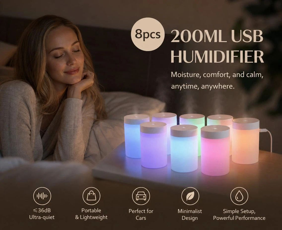 8 Pack USB Humidifier White, Bulk Christmas Hamper Fillers