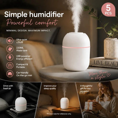 5 Pack Water Drop Humidifier Glacier White, Multi-scene Gift Set