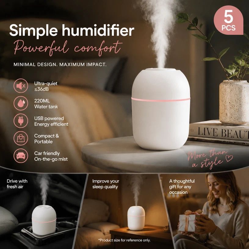 5 Pack Water Drop Humidifier Glacier White, Multi-scene Gift Set