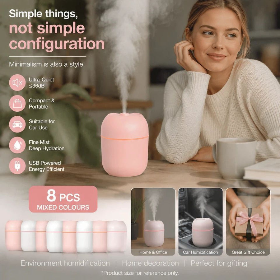 8 Pack Nordic Pink & Glacier White Humidifier Mixed Bulk Set