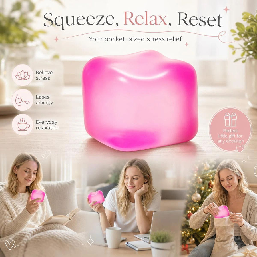 Slow Rise Maltose Ice Cube Squishy Pink, Ease Fatigue, Xmas Present