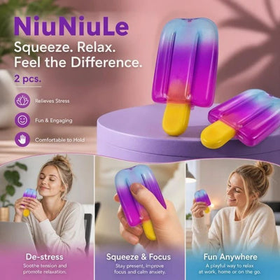 2 Pack Purple Popsicle Squishy, Dual Squeeze To Lighten Mental Burden, Xmas Pack