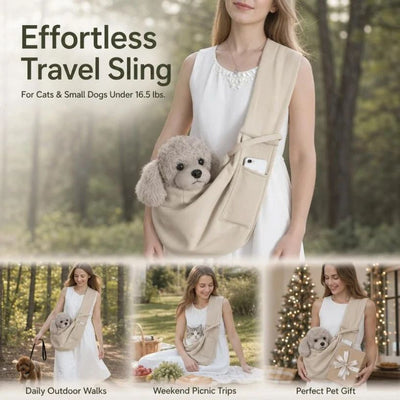 Breathable Cat Carrier Up To 16.5lbs, Apricot With Phone Pocket, Gentle Tone For Casual Strolls