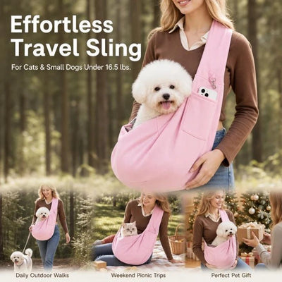 Breathable Cat Carrier Up To 16.5lbs, Pink With Phone Pocket, Lovely Pet Accessory Holiday Gift