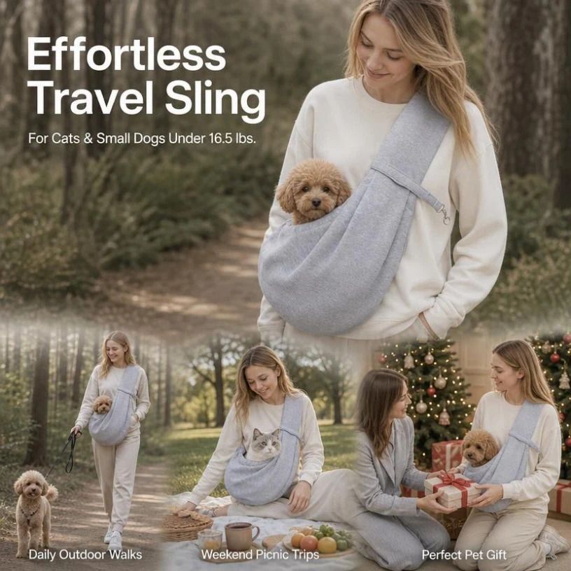 Breathable Cat Carrier Up To 16.5lbs, Grey No Phone Pocket, Ultra Light Quick Outing Bag