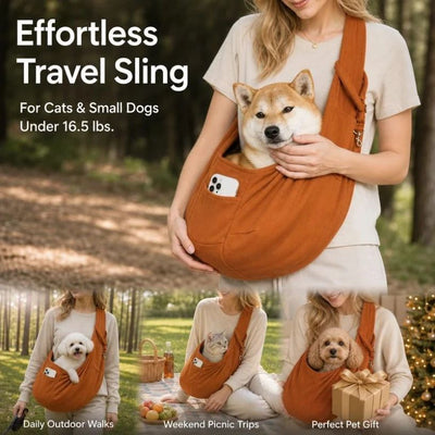 Breathable Cat Carrier Up To 16.5lbs, Brown With Phone Pocket, Timeless Neutral Tone Pet Gift