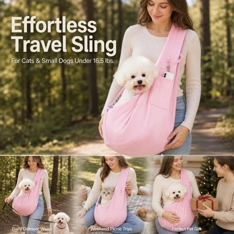 Solid Color Cat Carrier Up To 16.5lbs, Bright Red With Phone Pocket, Bold Eye-Catching Carry Bag