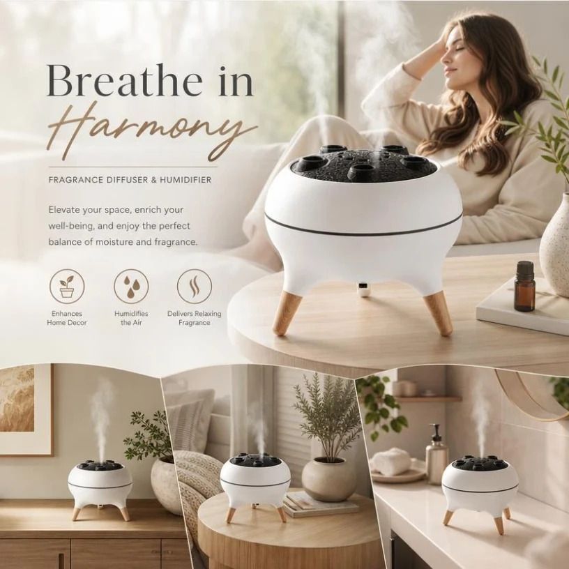 Music Sync Jellyfish Scent Diffuser, Color Changing Ambient Light, Gentle Oil Mist For Stress Relief