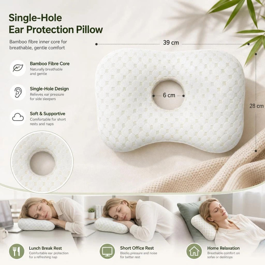 Side Sleep Ear Guard Pillow 39x28x6, Rock Gold, Gentle Head Support For Rest