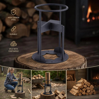 Labor Saving Hand Log Splitter Cross Base 19cm, Even Force Design For Home Use