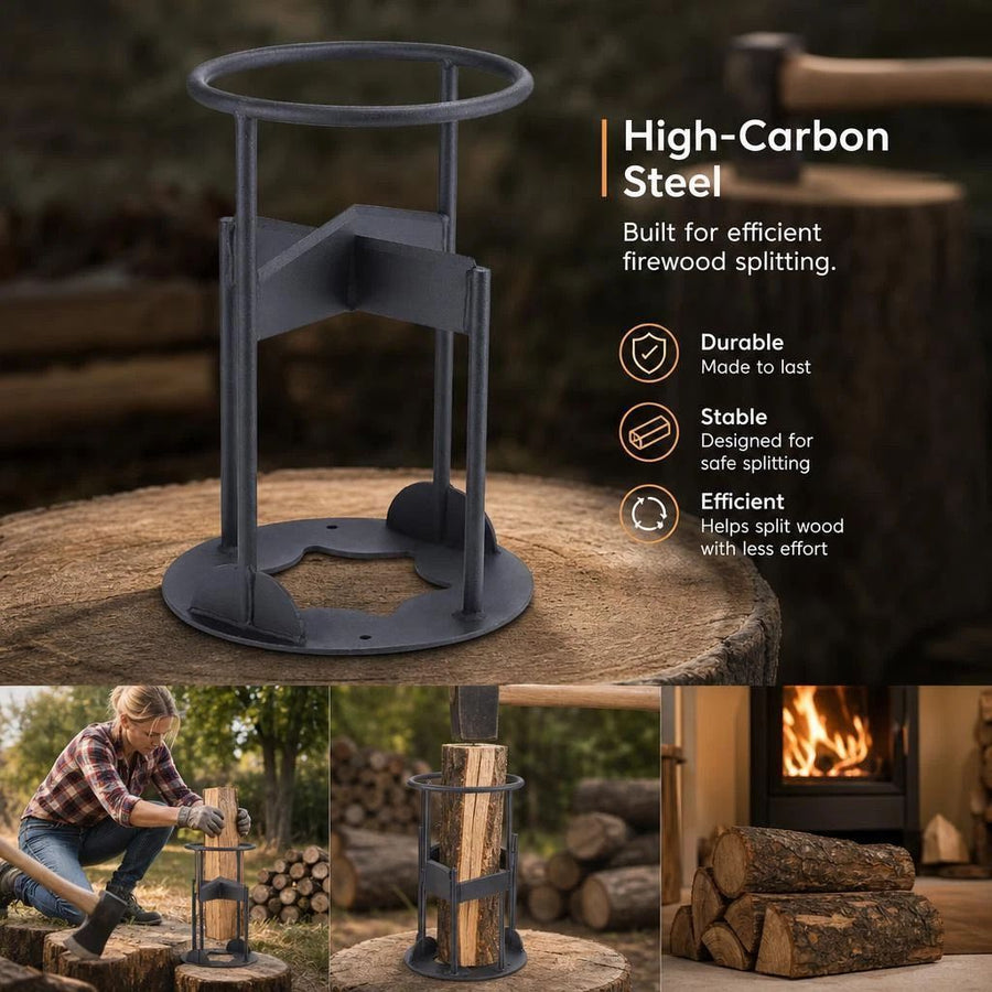 Portable Firewood Splitter Cross Base 27cm, Tough Construction For Outdoor Camping