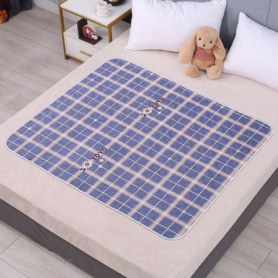 Reusable Washable Underpad 100x150cm, Quick Dry Absorbent Fabric, Anti-Slip, Sunflower Plaid, Natural Warm Tone